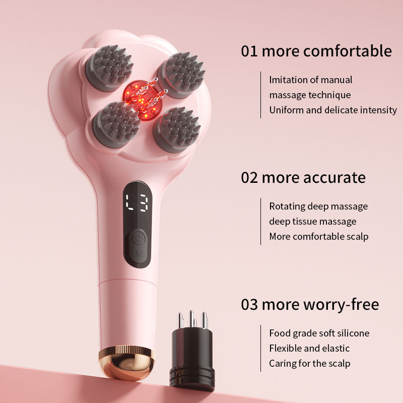 Cat Paw Air Cushion Massage Comb, Portable Kneading Hair Brush with Cleaning Function, Practical Gift